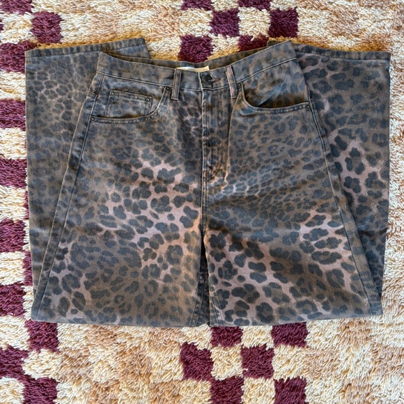 Topshop Leopard High Waist Jeans, sz 28 - Picture 2 of 7